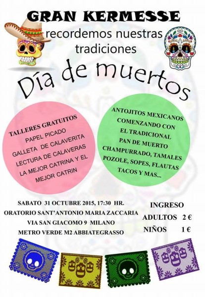dia de muertos y kermesse milano