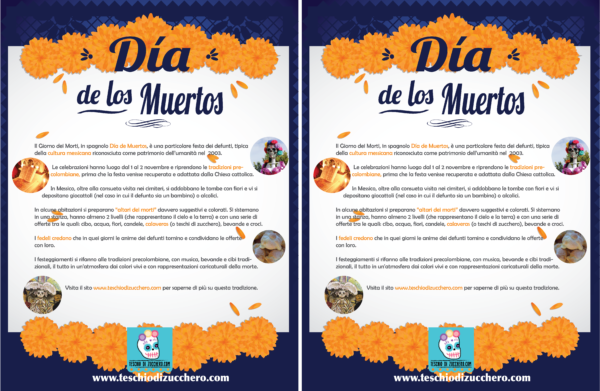 spiegazione dia de muertos da stampare