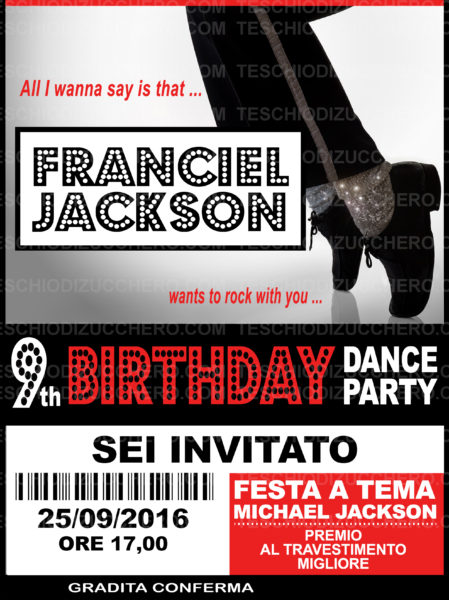 festa tema michael jackson invito festa tema michael jackson invito
