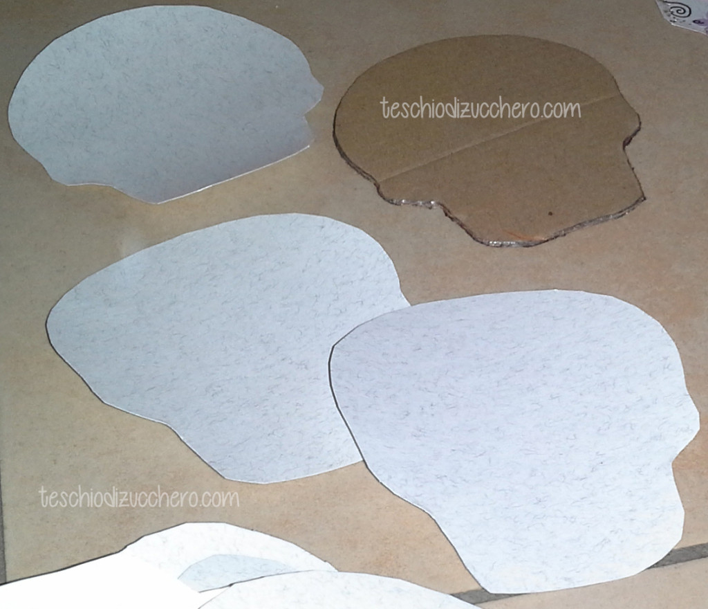 sagoma di teschio in carta